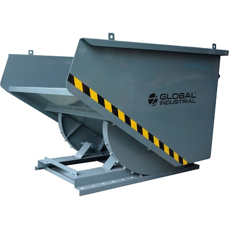 Global Industrial Medium Duty Self Dumping Forklift Hopper, 1 Cu. Yd., 4000 Lb. Cap., Gray 989012